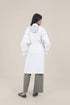 Embroidered long coat in linen cotton blend